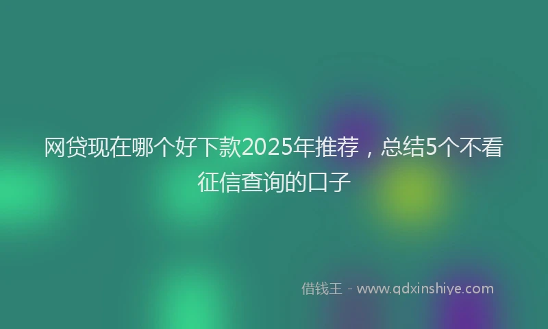 网贷现在哪个好下款2025年推荐，总结5个不看征信查询的口子