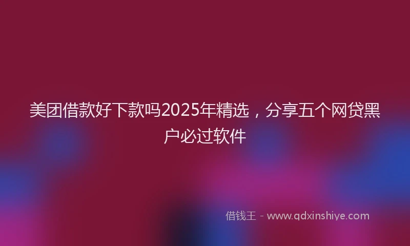 美团借款好下款吗2025年精选，分享五个网贷黑户必过软件