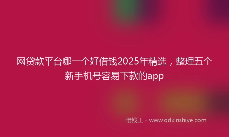 网贷款平台哪一个好借钱2025年精选，整理五个新手机号容易下款的app