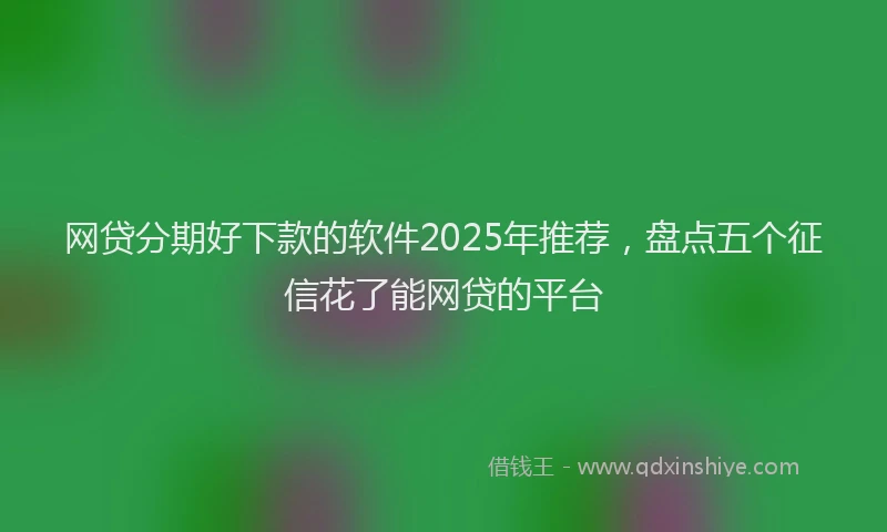 网贷分期好下款的软件2025年推荐，盘点五个征信花了能网贷的平台