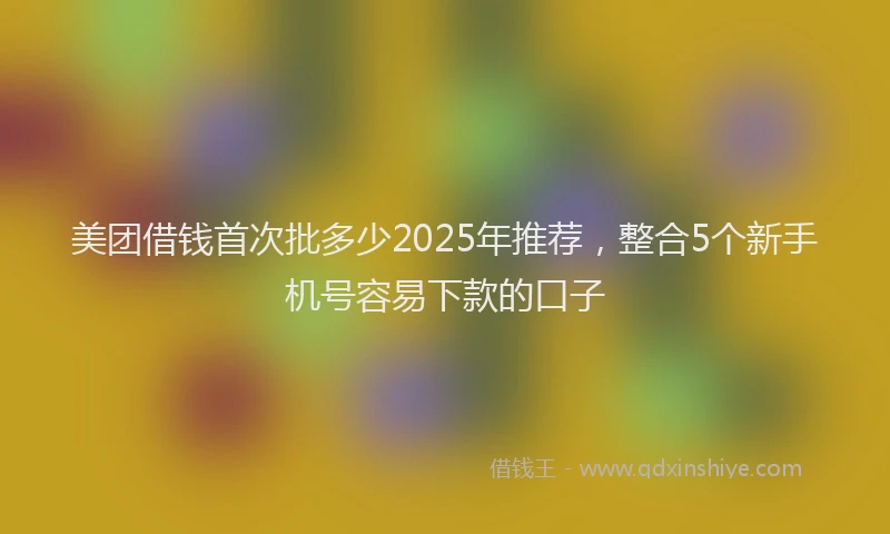 美团借钱首次批多少2025年推荐，整合5个新手机号容易下款的口子
