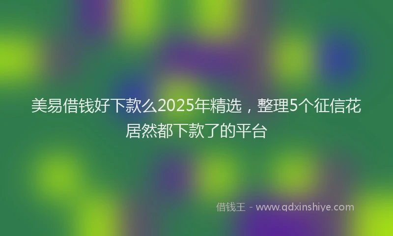 美易借钱好下款么2025年精选，整理5个征信花居然都下款了的平台