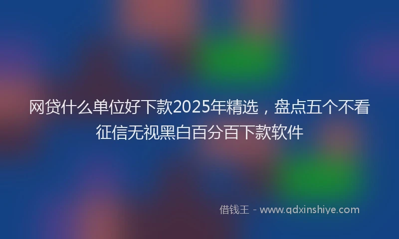 网贷什么单位好下款2025年精选，盘点五个不看征信无视黑白百分百下款软件