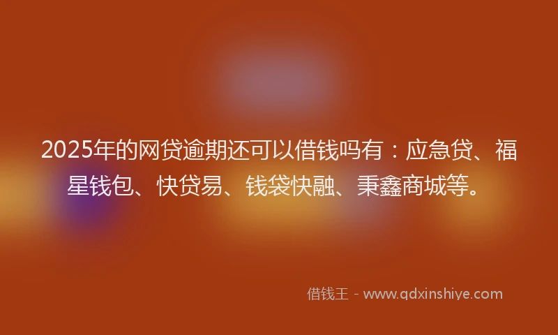 2025年的网贷逾期还可以借钱吗有：应急贷、福星钱包、快贷易、钱袋快融、秉鑫商城等。