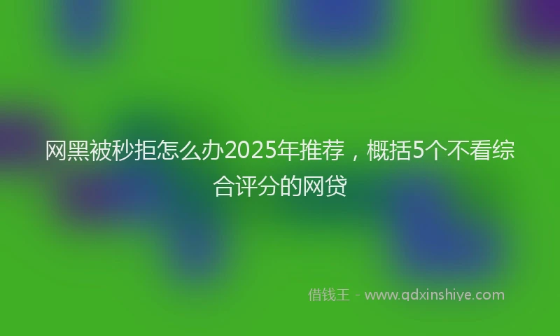 网黑被秒拒怎么办2025年推荐，概括5个不看综合评分的网贷