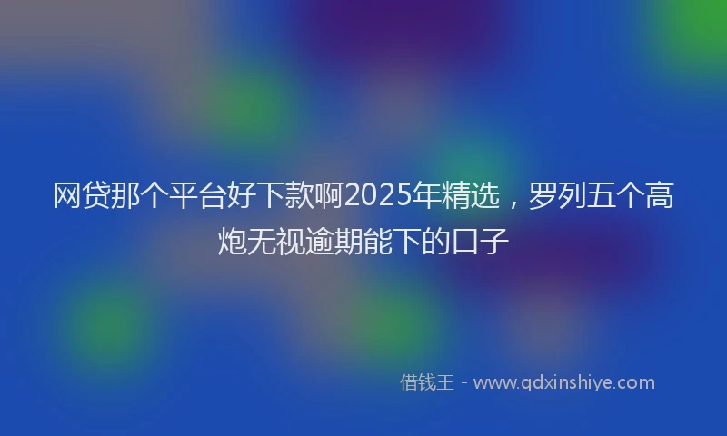 网贷那个平台好下款啊2025年精选，罗列五个高炮无视逾期能下的口子