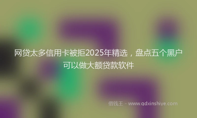 网贷太多信用卡被拒2025年精选，盘点五个黑户可以做大额贷款软件