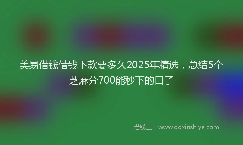 美易借钱借钱下款要多久2025年精选，总结5个芝麻分700能秒下的口子