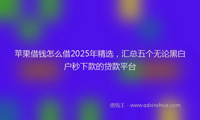 苹果借钱怎么借2025年精选，汇总五个无论黑白户秒下款的贷款平台