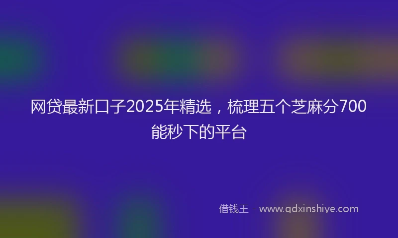 网贷最新口子2025年精选，梳理五个芝麻分700能秒下的平台