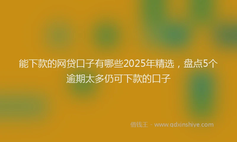 能下款的网贷口子有哪些2025年精选，盘点5个逾期太多仍可下款的口子