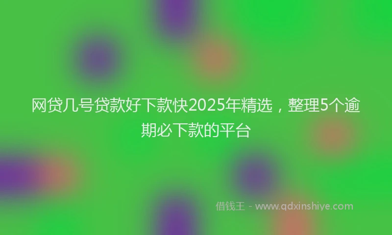 网贷几号贷款好下款快2025年精选，整理5个逾期必下款的平台