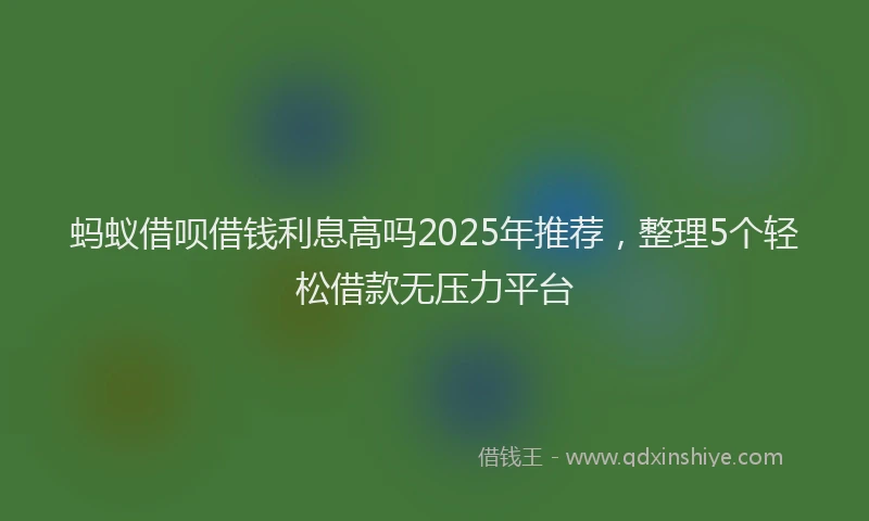 蚂蚁借呗借钱利息高吗2025年推荐，整理5个轻松借款无压力平台
