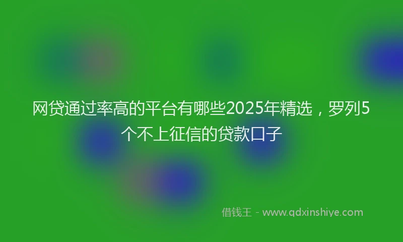 网贷通过率高的平台有哪些2025年精选，罗列5个不上征信的贷款口子