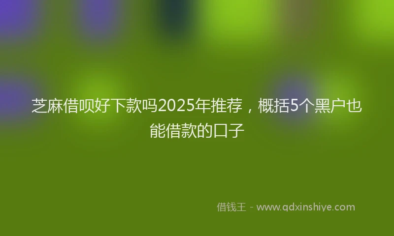 芝麻借呗好下款吗2025年推荐，概括5个黑户也能借款的口子