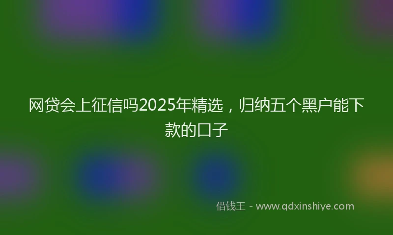 网贷会上征信吗2025年精选，归纳五个黑户能下款的口子