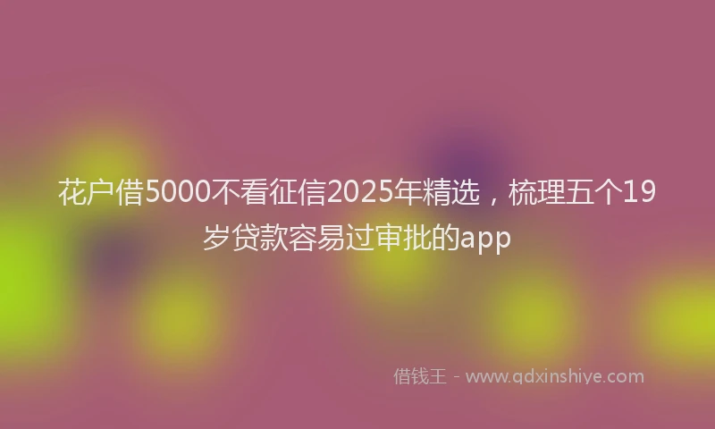 花户借5000不看征信2025年精选，梳理五个19岁贷款容易过审批的app