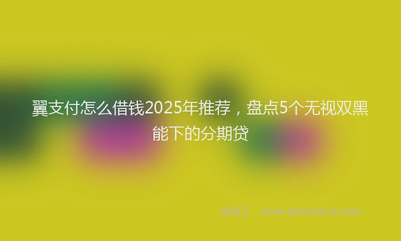 翼支付怎么借钱2025年推荐，盘点5个无视双黑能下的分期贷
