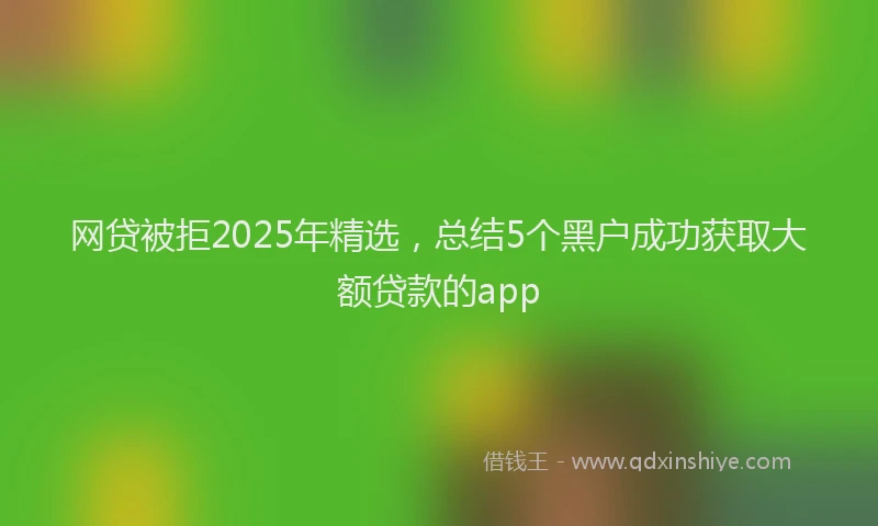 网贷被拒2025年精选，总结5个黑户成功获取大额贷款的app