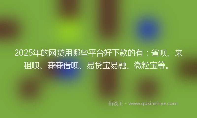 2025年的网贷用哪些平台好下款的有：省呗、来租呗、森森借呗、易贷宝易融、微粒宝等。