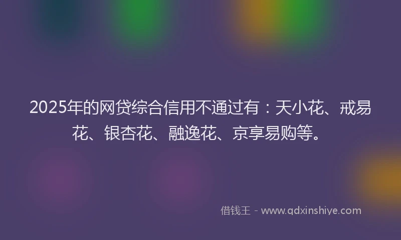 2025年的网贷综合信用不通过有：天小花、戒易花、银杏花、融逸花、京享易购等。