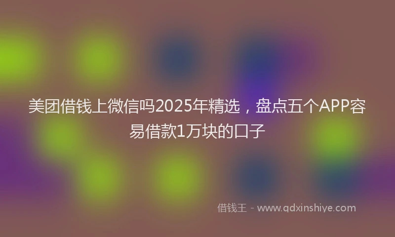 美团借钱上微信吗2025年精选，盘点五个APP容易借款1万块的口子