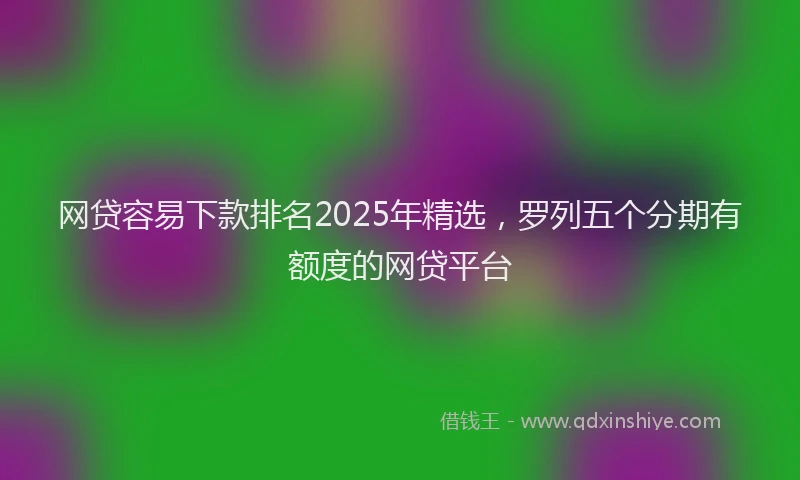 网贷容易下款排名2025年精选，罗列五个分期有额度的网贷平台