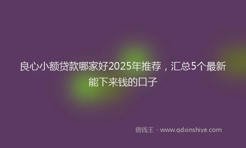 良心小额贷款哪家好2025年推荐，汇总5个最新能下来钱的口子