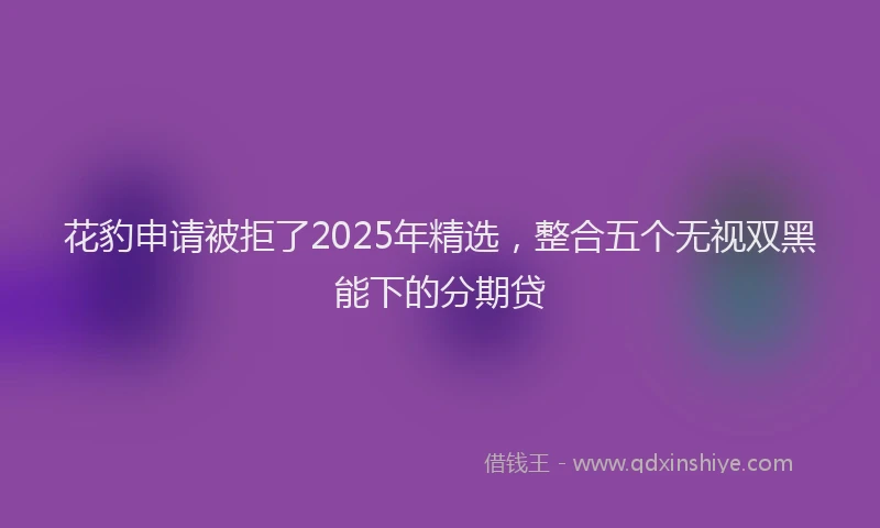 花豹申请被拒了2025年精选，整合五个无视双黑能下的分期贷
