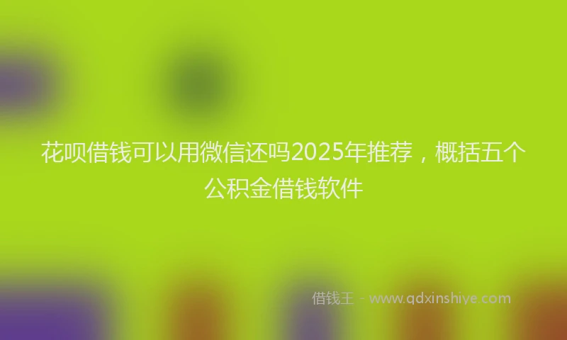 花呗借钱可以用微信还吗2025年推荐，概括五个公积金借钱软件