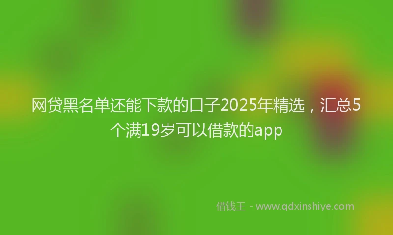 网贷黑名单还能下款的口子2025年精选，汇总5个满19岁可以借款的app