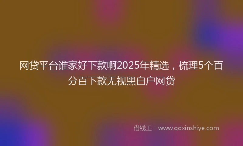 网贷平台谁家好下款啊2025年精选，梳理5个百分百下款无视黑白户网贷