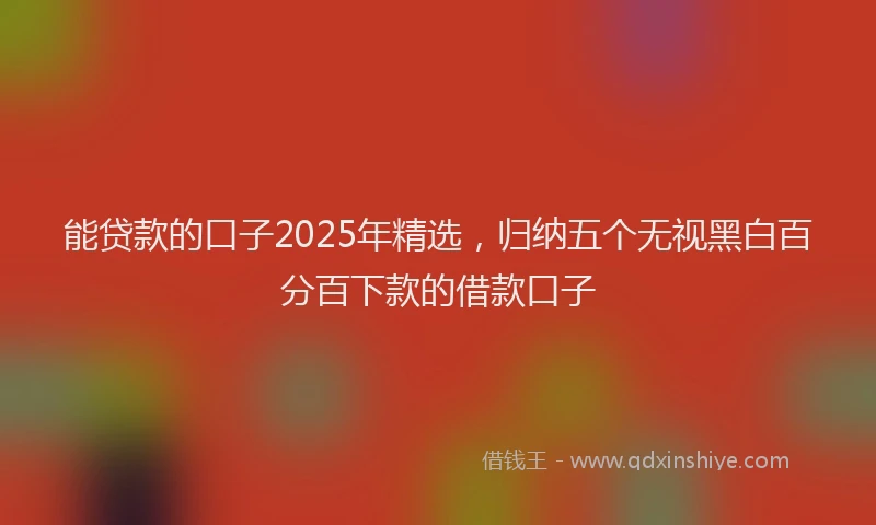能贷款的口子2025年精选，归纳五个无视黑白百分百下款的借款口子