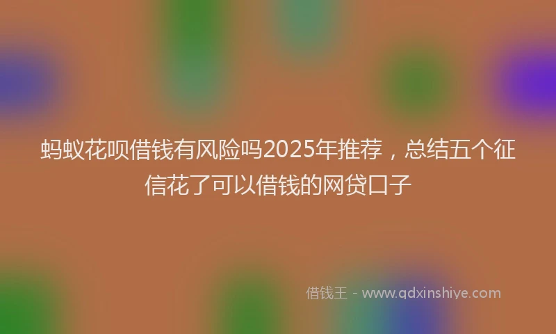 蚂蚁花呗借钱有风险吗2025年推荐，总结五个征信花了可以借钱的网贷口子