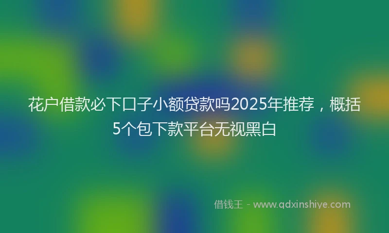 花户借款必下口子小额贷款吗2025年推荐，概括5个包下款平台无视黑白