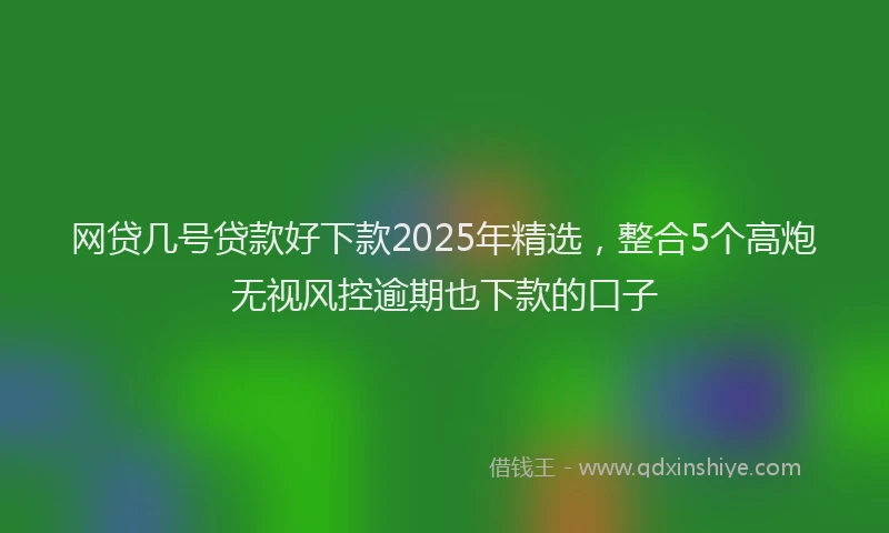 网贷几号贷款好下款2025年精选，整合5个高炮无视风控逾期也下款的口子