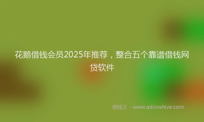 花鹅借钱会员2025年推荐，整合五个靠谱借钱网贷软件