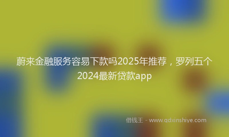 蔚来金融服务容易下款吗2025年推荐，罗列五个2024最新贷款app