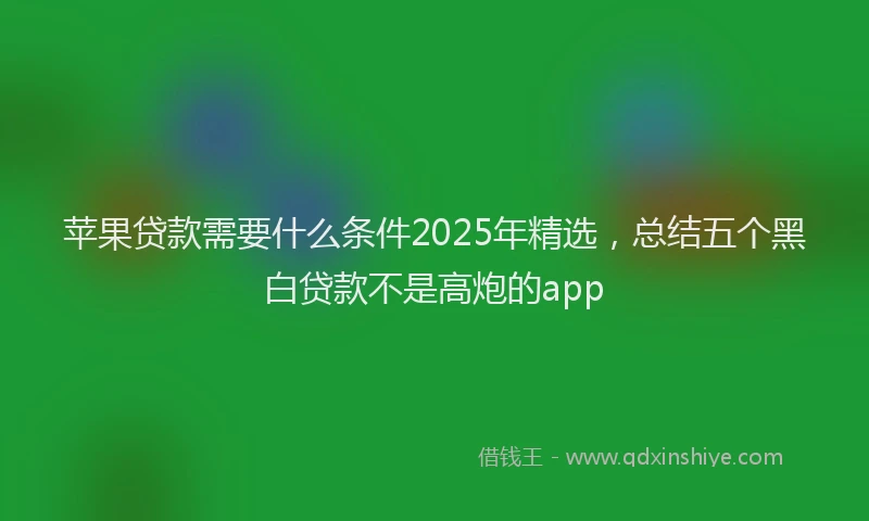 苹果贷款需要什么条件2025年精选，总结五个黑白贷款不是高炮的app