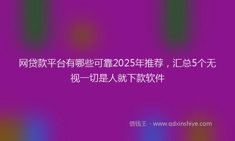 网贷款平台有哪些可靠2025年推荐，汇总5个无视一切是人就下款软件