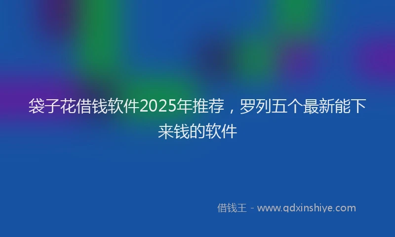 袋子花借钱软件2025年推荐，罗列五个最新能下来钱的软件