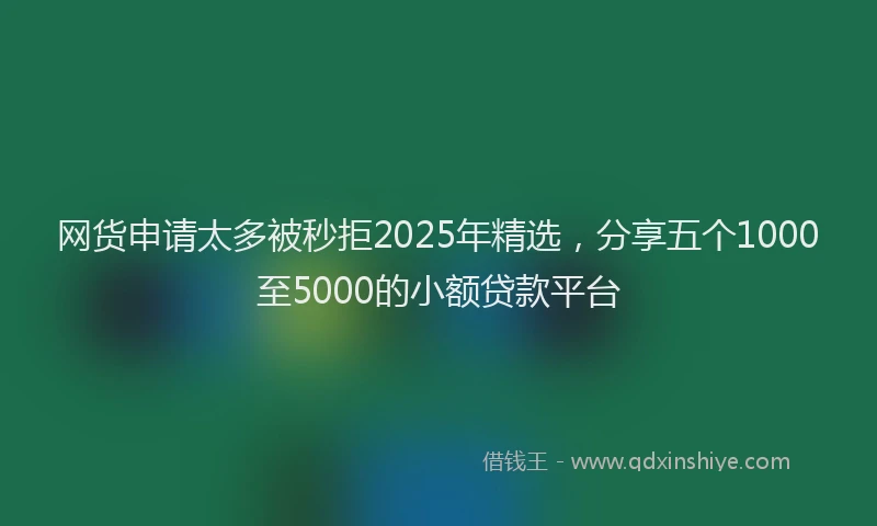网货申请太多被秒拒2025年精选，分享五个1000至5000的小额贷款平台