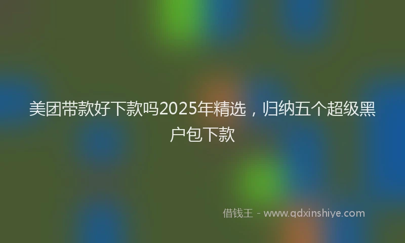 美团带款好下款吗2025年精选，归纳五个超级黑户包下款