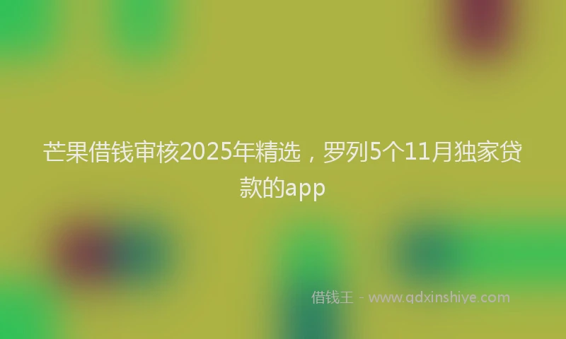 芒果借钱审核2025年精选，罗列5个11月独家贷款的app