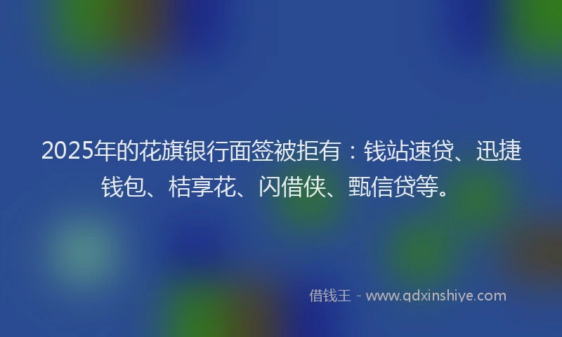 2025年的花旗银行面签被拒有：钱站速贷、迅捷钱包、桔享花、闪借侠、甄信贷等。