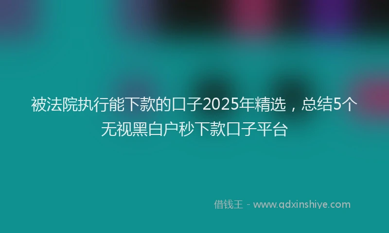 被法院执行能下款的口子2025年精选，总结5个无视黑白户秒下款口子平台