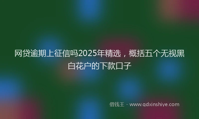 网贷逾期上征信吗2025年精选，概括五个无视黑白花户的下款口子
