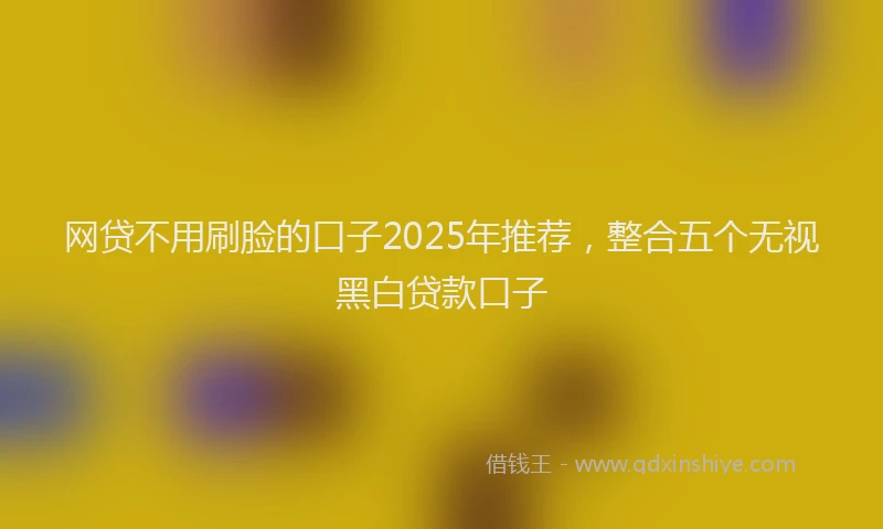 网贷不用刷脸的口子2025年推荐，整合五个无视黑白贷款口子
