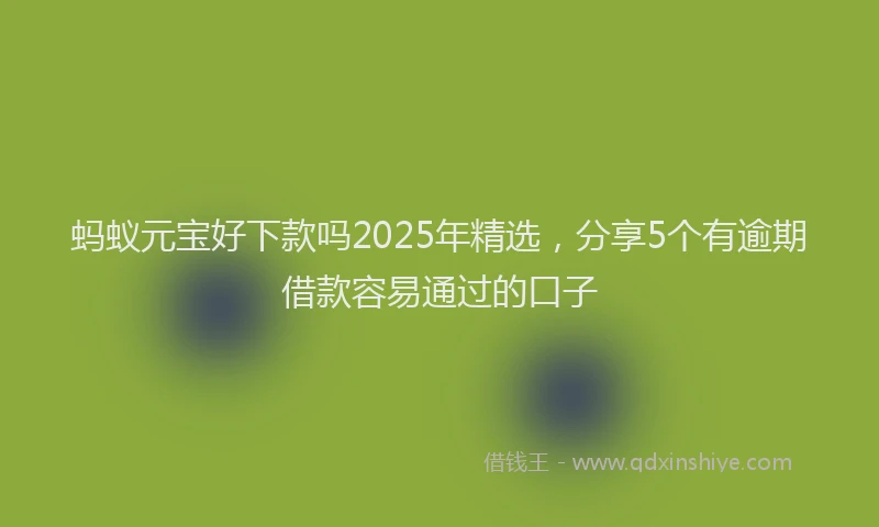 蚂蚁元宝好下款吗2025年精选，分享5个有逾期借款容易通过的口子