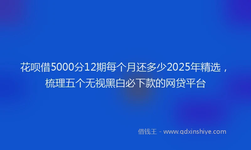 花呗借5000分12期每个月还多少2025年精选，梳理五个无视黑白必下款的网贷平台
